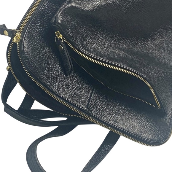 L.CREDI Convertible Leather Backpack Messenger in Black main image 7